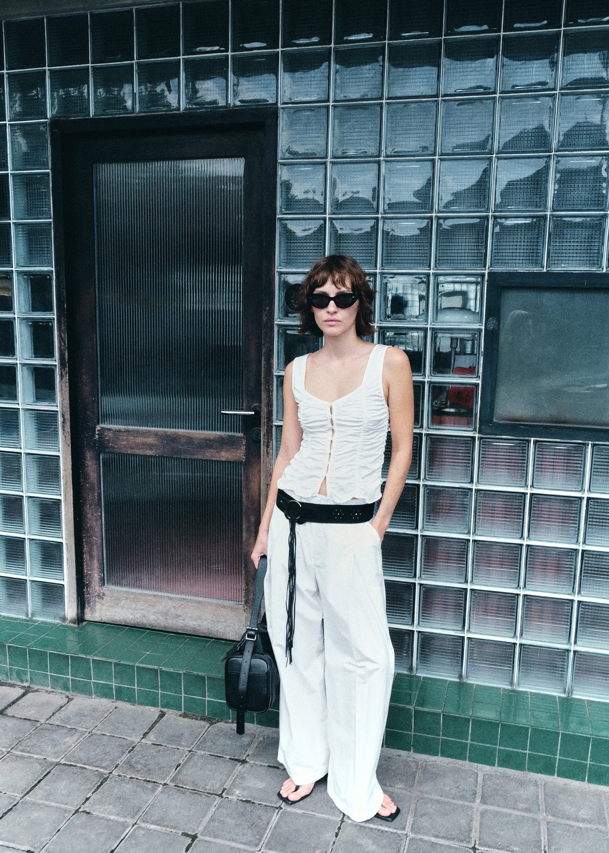 lyocell top in white — styling