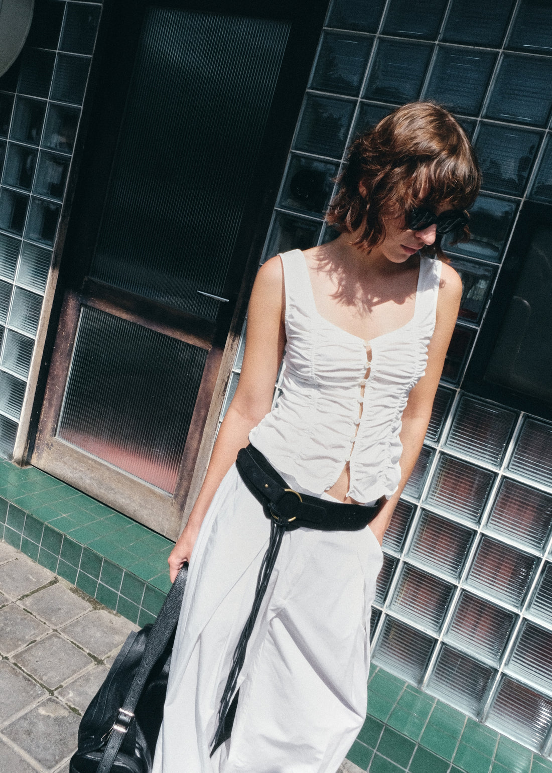 Women's lyocell top in white — Not a Must Bali