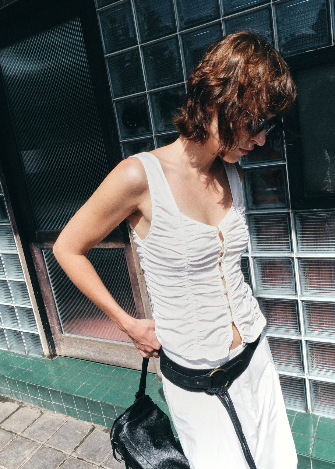 Women's lyocell top in white — Not a Must Bali
