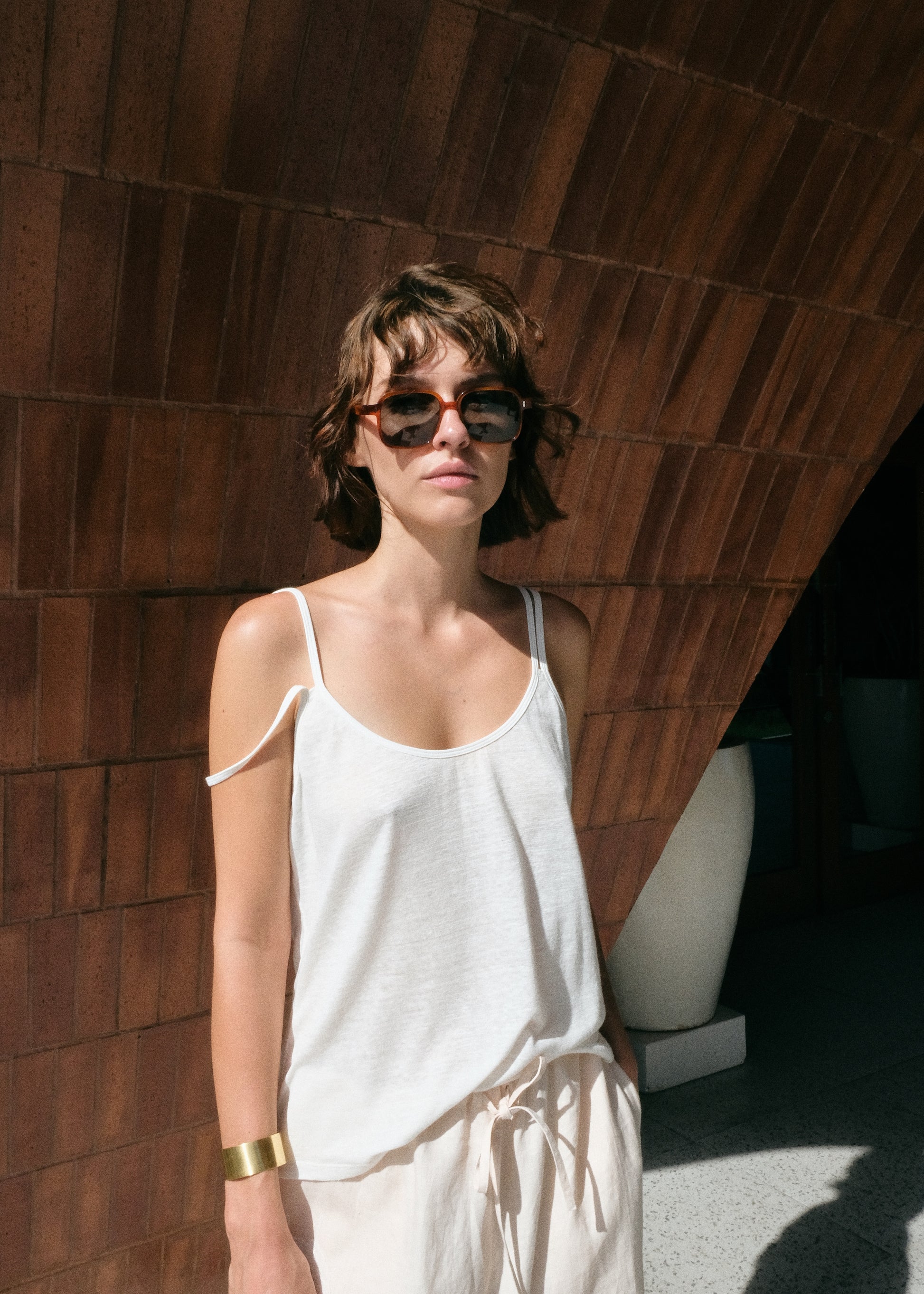 linen tank top — styling