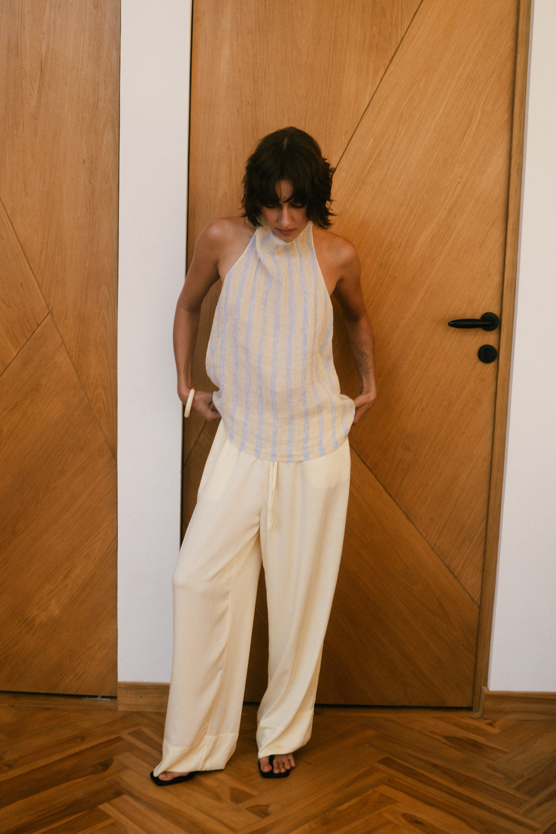 Women's linen top in yellow — Not a Must Bali