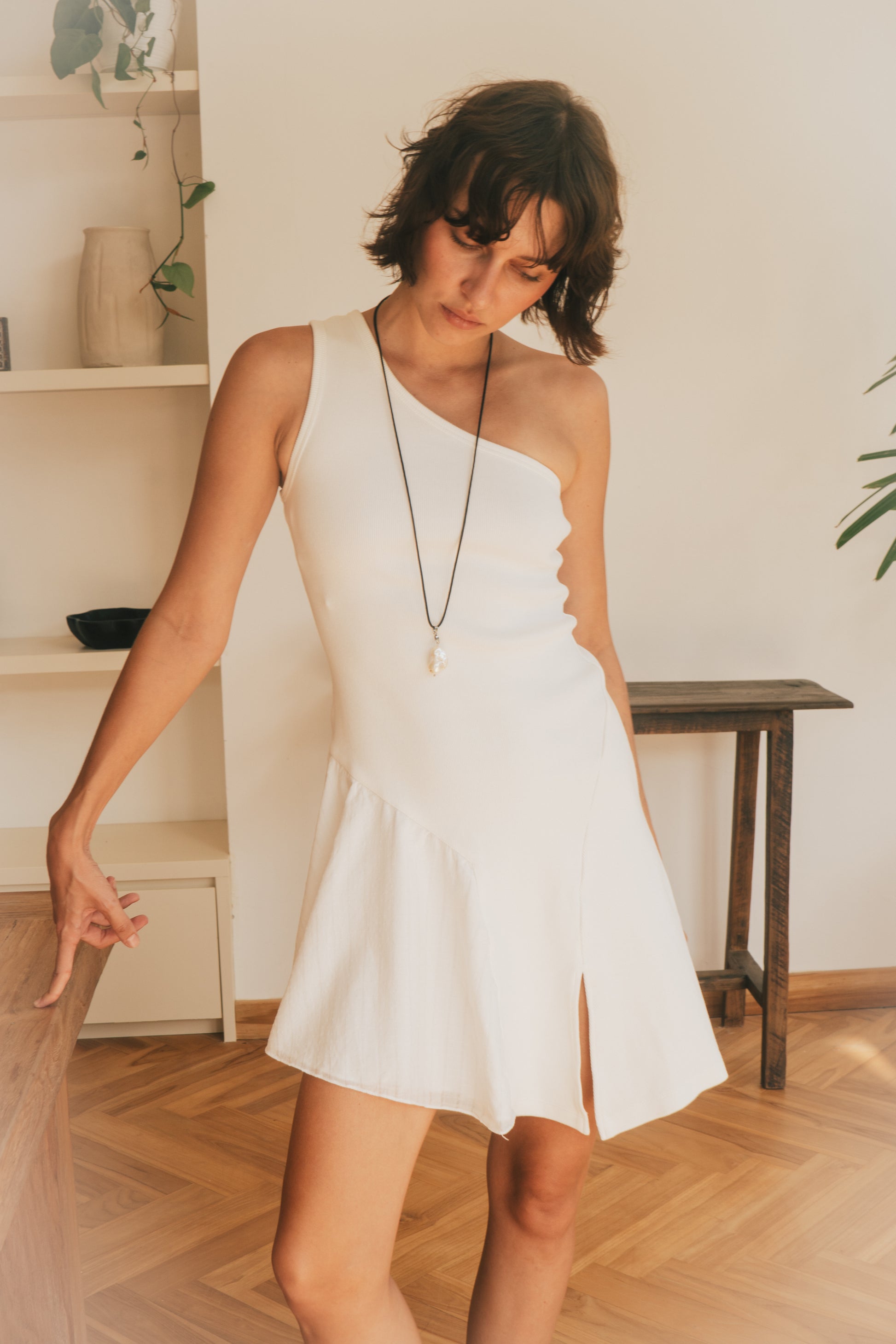 viscose dress — on model